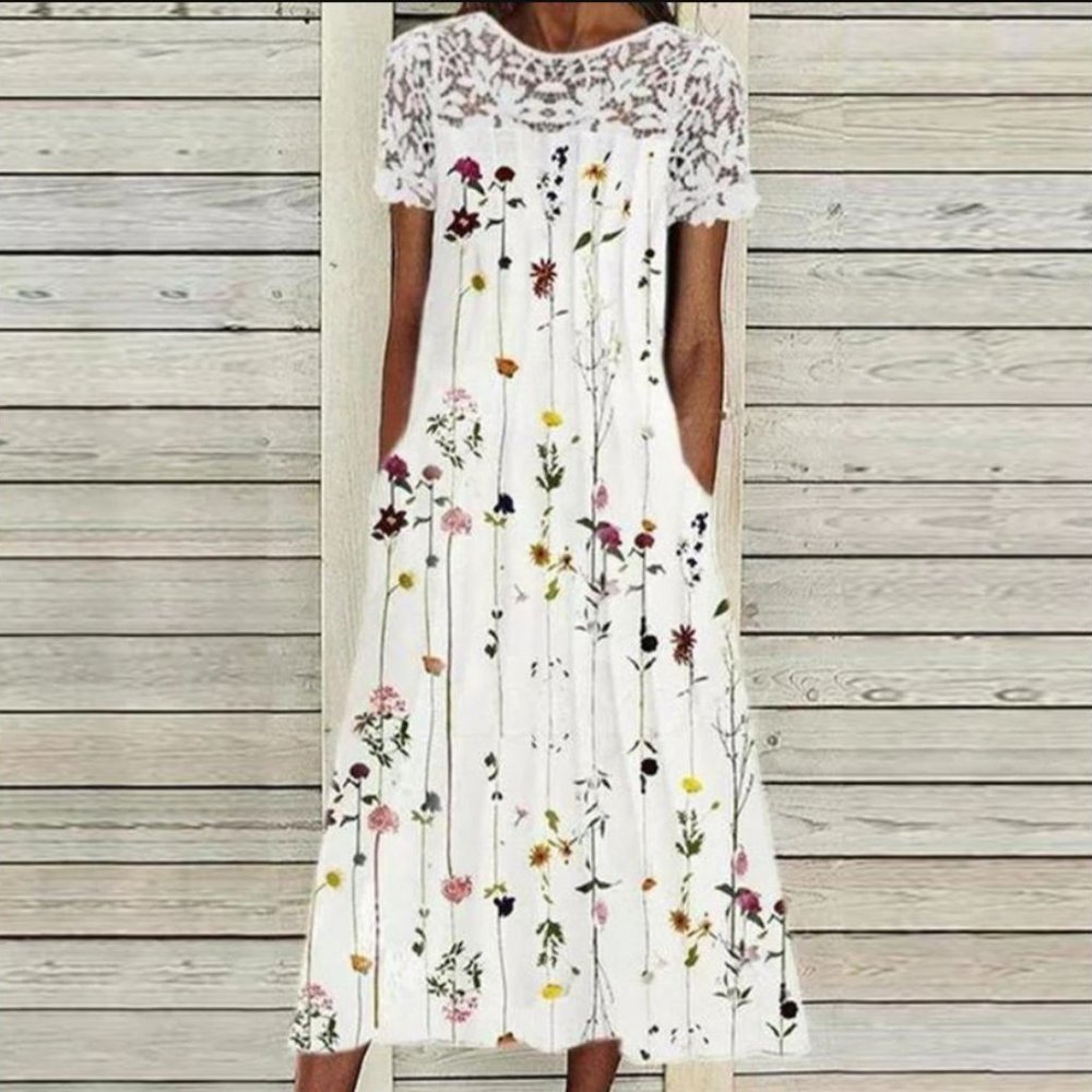 Wildflower Fantasies White Midi Dress